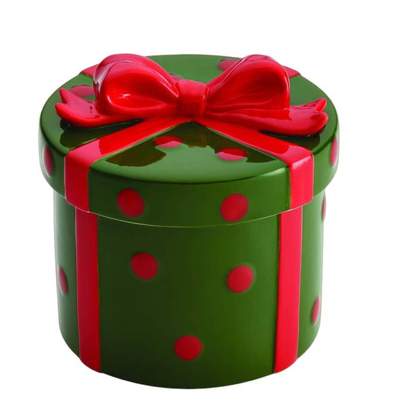 Cake Boss Christmas Ceramic Cookie Jar Green/ Red Limited Edition 2013 - Picture 1 of 14